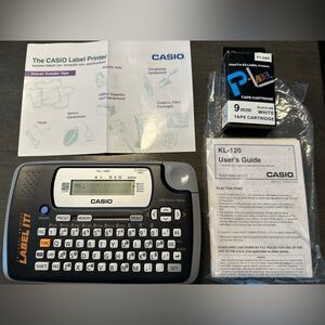 Casio KL-120 Label Maker 6mm Thermal Transfer comes with an extra new cartridge